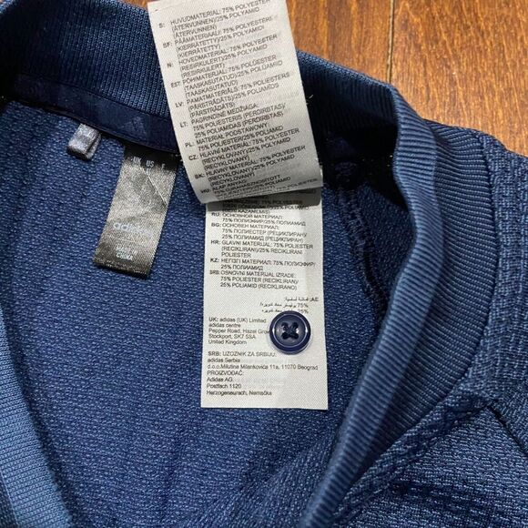 Adidas Athletic Monogram Print Navy Blue Running Workout Top Men's Size XL - Picture 7 of 9